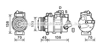 AVA QUALITY COOLING vwk384 -  Компрессор, кондиционер